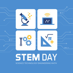 STEM day promotional design © elenabsl