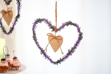 handmade Hearh near candy bar