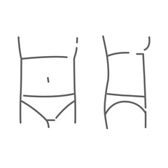 Straight waist doodle icon. Cosmetic surgery image