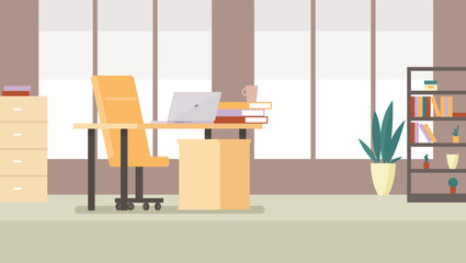 Office interior. Vector illustration in flat style
