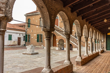 Italy, Venice, Murano, Oratorio Former church of San Stefano, details