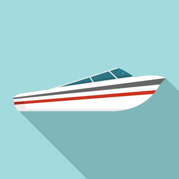 Speed Boat Icon. Flat Illustration Of Speed Boat Vector Icon For Web Design