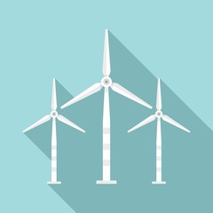 Wind turbine icon. Flat illustration of wind turbine vector icon for web design