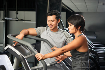 Sports training with fitness instructor