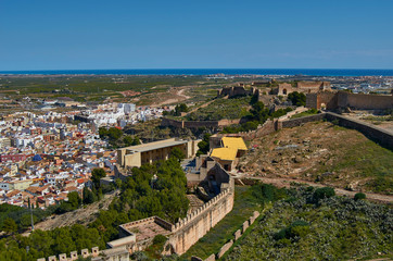 Old medieval walls of the Castle of Sagunto