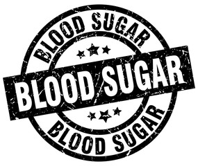 blood sugar round grunge black stamp