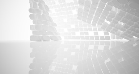 Fototapeta premium White smooth abstract architectural background. 3D illustration and rendering