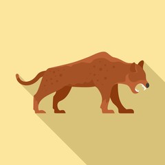 Stone age jaguar icon. Flat illustration of stone age jaguar vector icon for web design