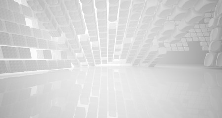 White smooth abstract architectural background. 3D illustration and rendering