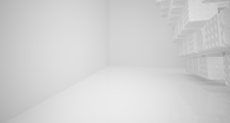 White smooth abstract architectural background. 3D illustration and rendering