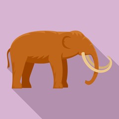 Stone age elephant icon. Flat illustration of stone age elephant vector icon for web design