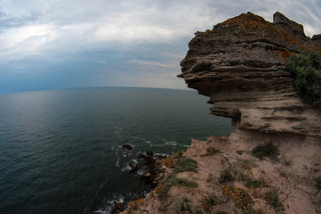 Fototapeta na wymiar Beautiful rocky shore of Black Sea