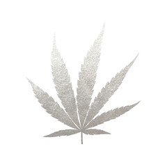 Silver cannabis leaf vector