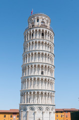 Fototapeta na wymiar Pisa, the leanig tower in Piazza dei Miracoli field
