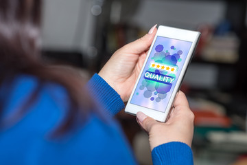 Quality concept on a smartphone
