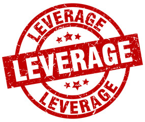 leverage round red grunge stamp