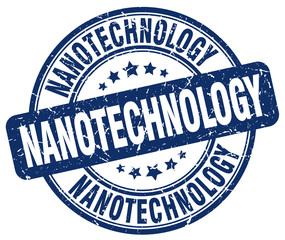 nanotechnology blue grunge stamp