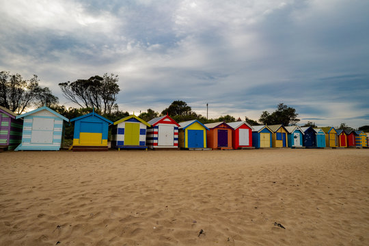 colorful beach huts