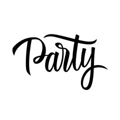 Party hand drawn lettering word. Creative typography for your party poster design. Vector illustration.