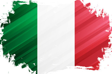 Flag of Italy brush stroke background. National flag of Italian Republic. Vector illustration.