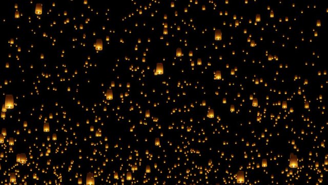 Sky Lantern Festival 4K Looped Animation Overlay