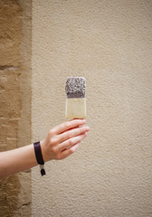 Hausgemachtes Eis am Stiel mit Schokoladenglasur und Kokosflocken