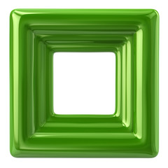 Blank green photo frame 3d illustration on white background