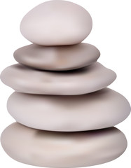 five isolated light stones illustration