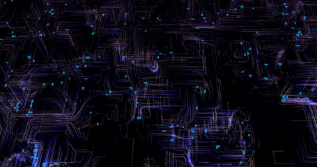 Network technology. Digital visualization of communicative business space. Three-dimensional digital media model.Dots and lines structure. Network system. Plexus looking pattern.