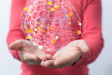  hand touching map point, network connection, international meaning, copy spac