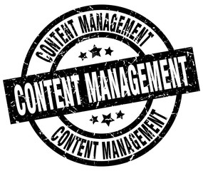 content management round grunge black stamp