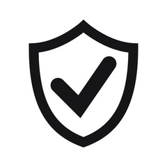 Protect shield flat icon vector. Encrypted symbol icon