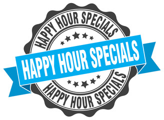 happy hour specials stamp. sign. seal