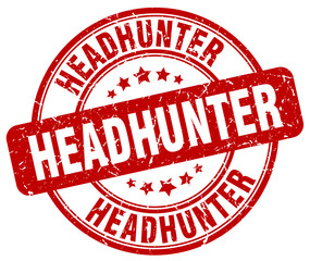 headhunter red grunge round vintage rubber stamp