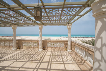 Fototapeta premium outdoor space in the resort,gazebo