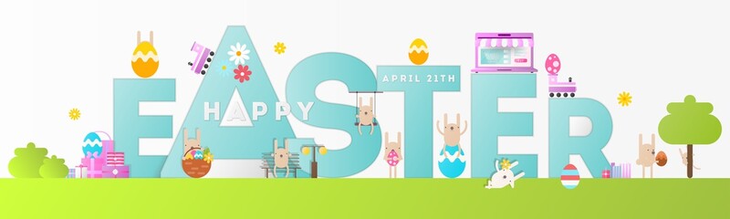 Happy Easter Greeting Banner