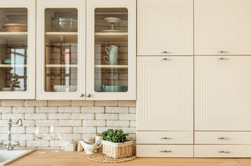Obraz na płótnie Canvas kitchen interior loft style modern minimalism