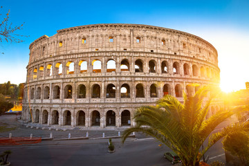 Fototapeta na wymiar Colosseum of Rome sunset view