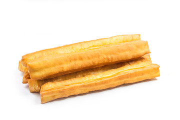 Fritters on white background