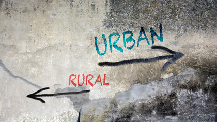 Wall Graffiti Urban versus Rural