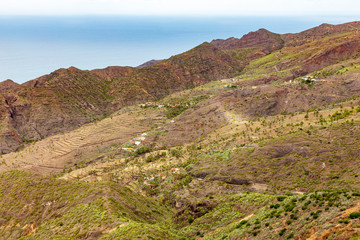 Fototapeta na wymiar Landscape view of mountains at La Gomera. Canary Islands. Spain