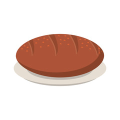 Fresh bread on dish