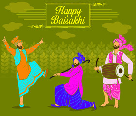 happy baisakhi illustration