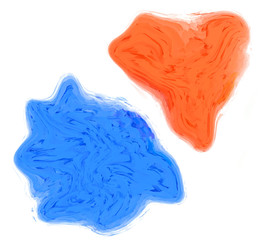 3d rendering of red and blue splash
