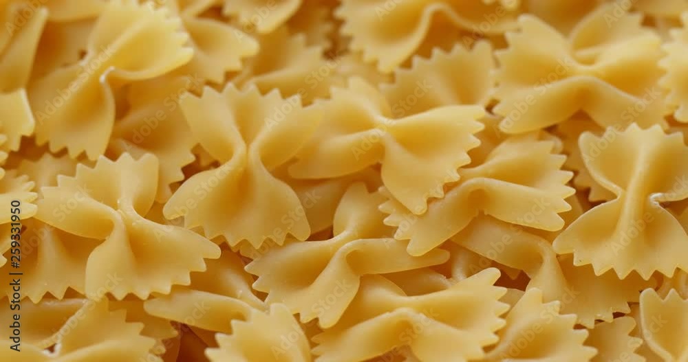 Sticker uncooked dry butterfly pasta