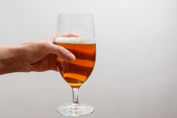 Glass with beer.