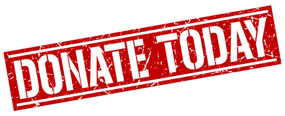 donate today square grunge stamp