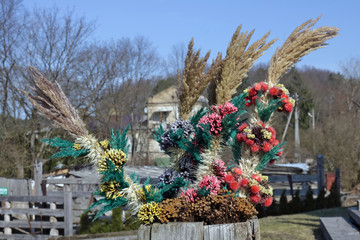 Traditional Lithuanian spring bouquets of dry flowers
