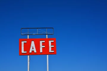 Fotobehang Cafe sign in Texas. © StockPhotoAstur