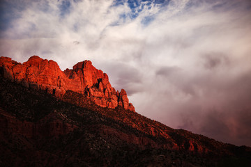 Naklejka premium Zion at sunset
